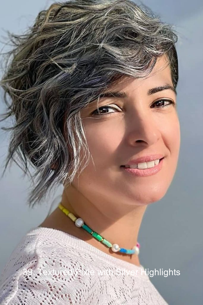 39. Textured Pixie with Silver Highlights