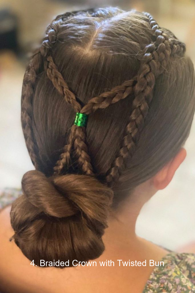 4. Braided Crown with Twisted Bun