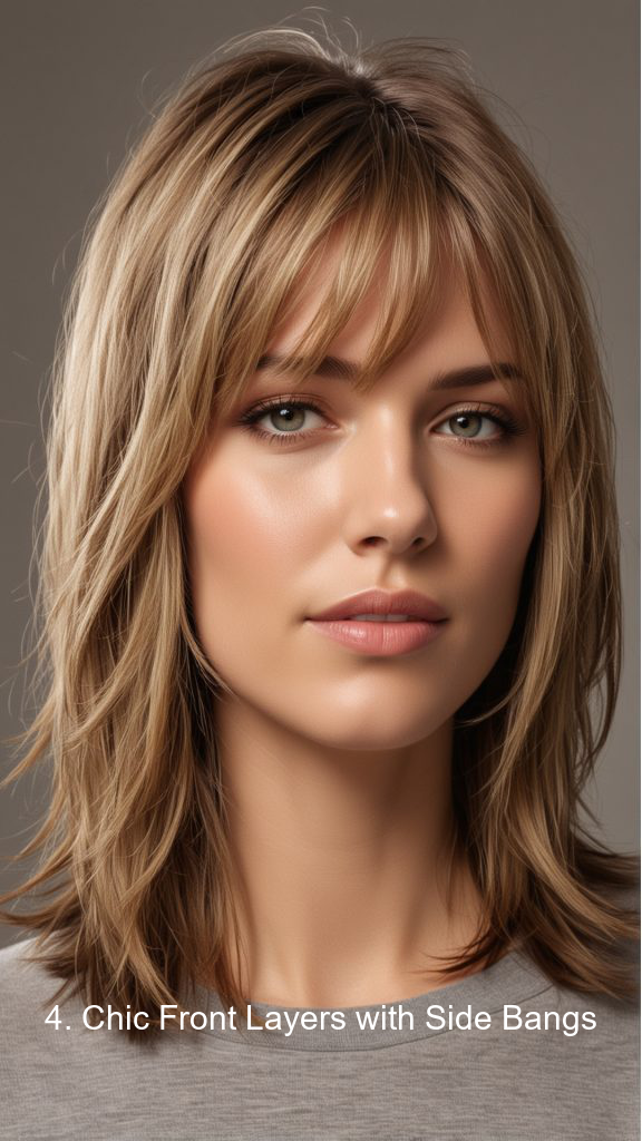 4. Chic Front Layers with Side Bangs