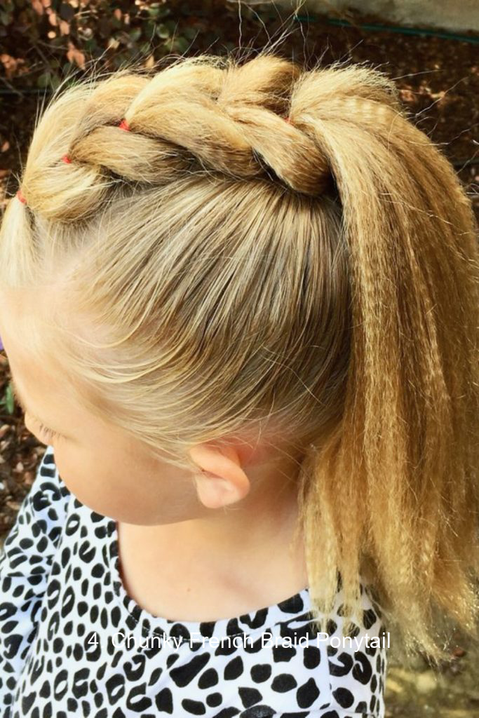 4. Chunky French Braid Ponytail