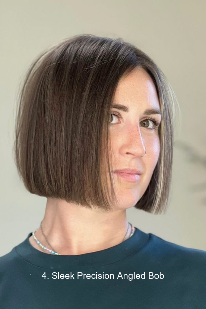 4. Sleek Precision Angled Bob