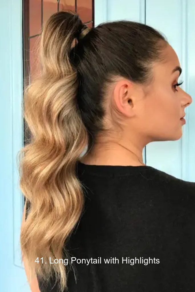 41. Long Ponytail with Highlights