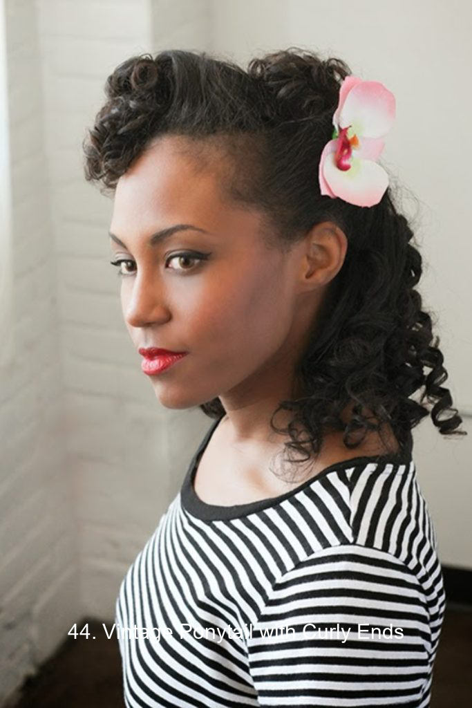 44. Vintage Ponytail with Curly Ends