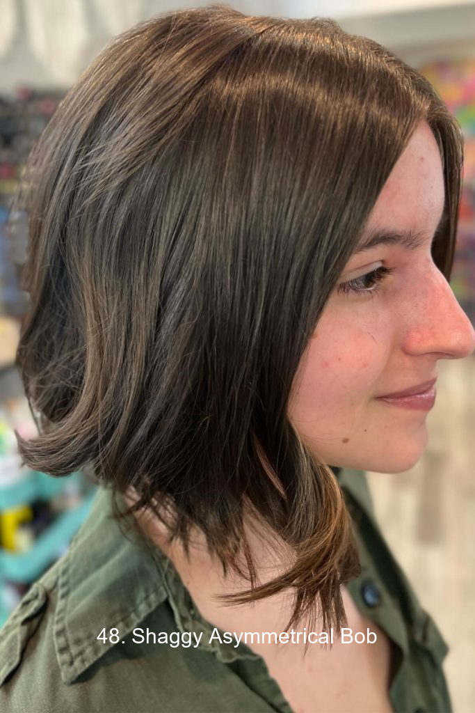 48. Shaggy Asymmetrical Bob