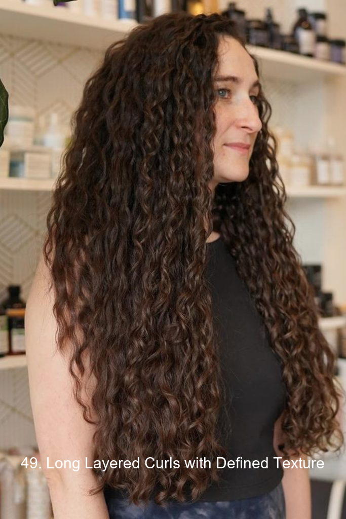 49. Long Layered Curls with Defined Texture