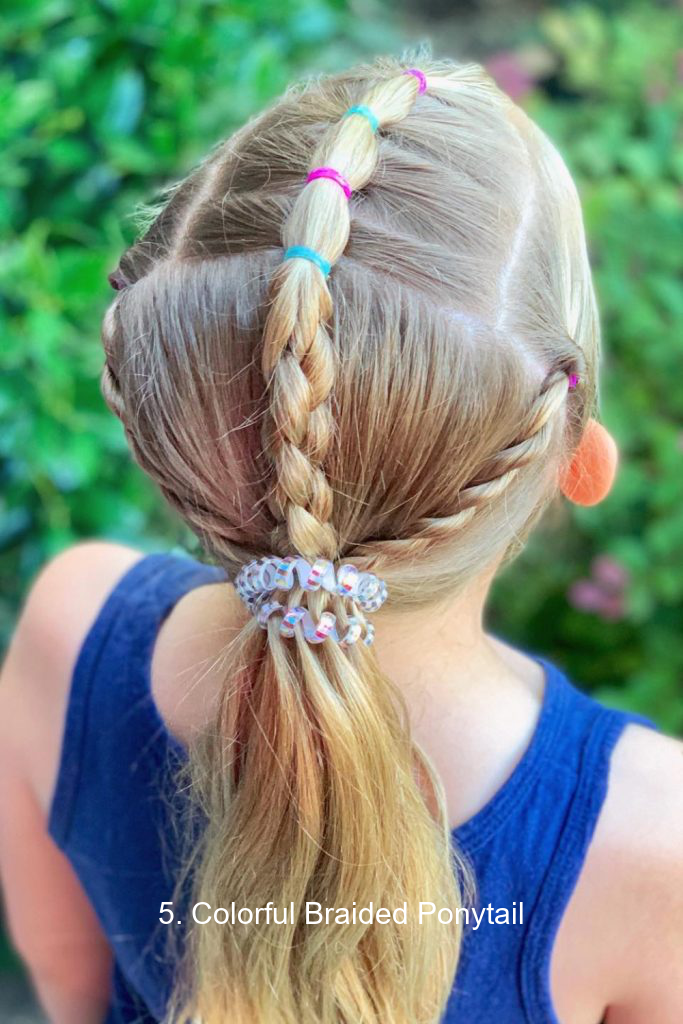 5. Colorful Braided Ponytail