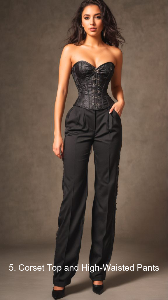 5. Corset Top and High-Waisted Pants