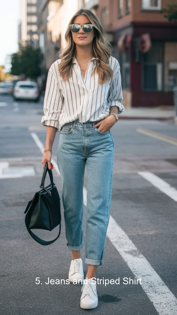 5. Jeans and Striped Shirt