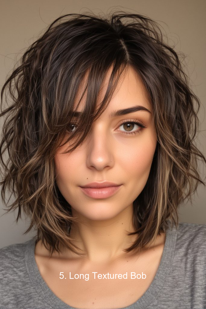 5. Long Textured Bob