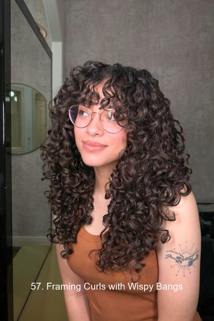 57. Framing Curls with Wispy Bangs