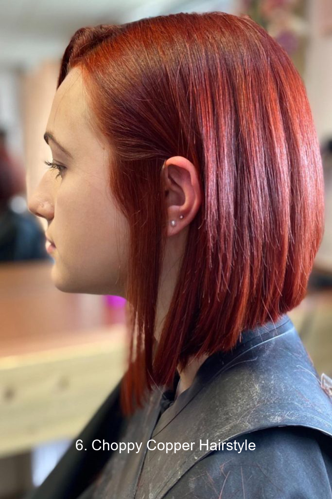 6. Choppy Copper Hairstyle