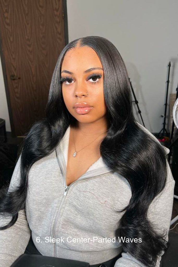6. Sleek Center-Parted Waves