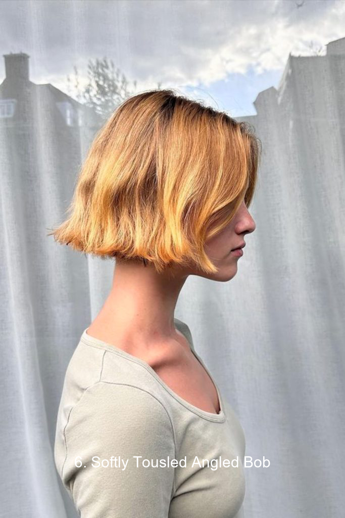 6. Softly Tousled Angled Bob