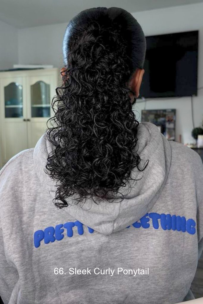 66. Sleek Curly Ponytail