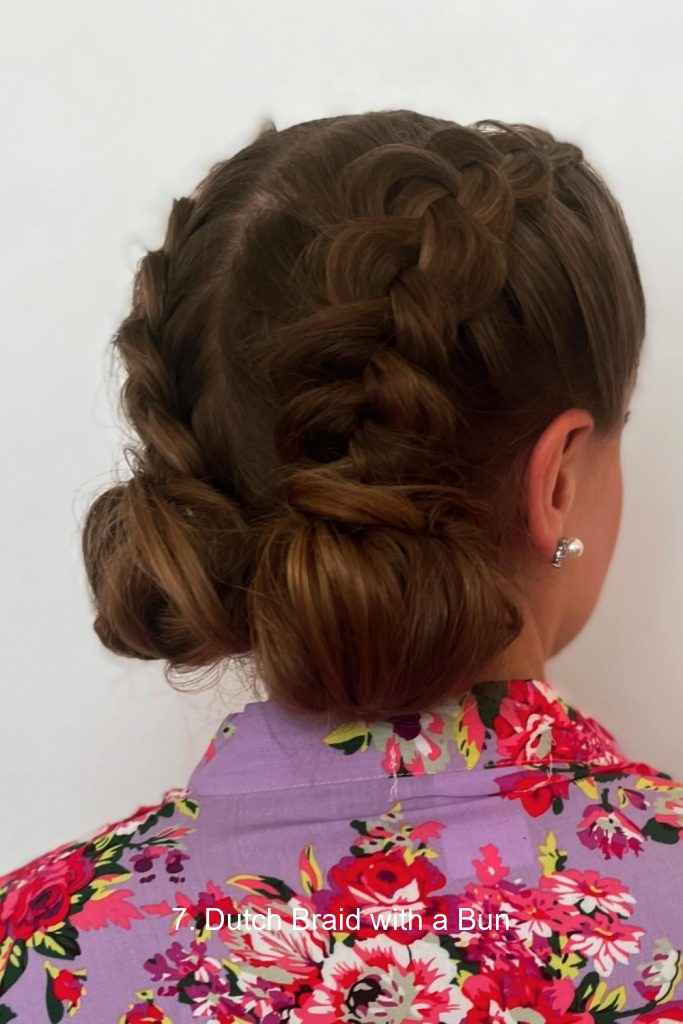 7. Dutch Braid with a Bun