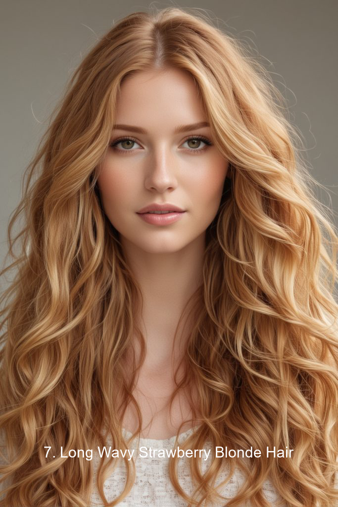 7. Long Wavy Strawberry Blonde Hair