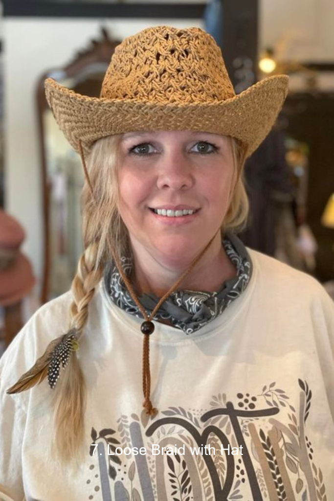7. Loose Braid with Hat