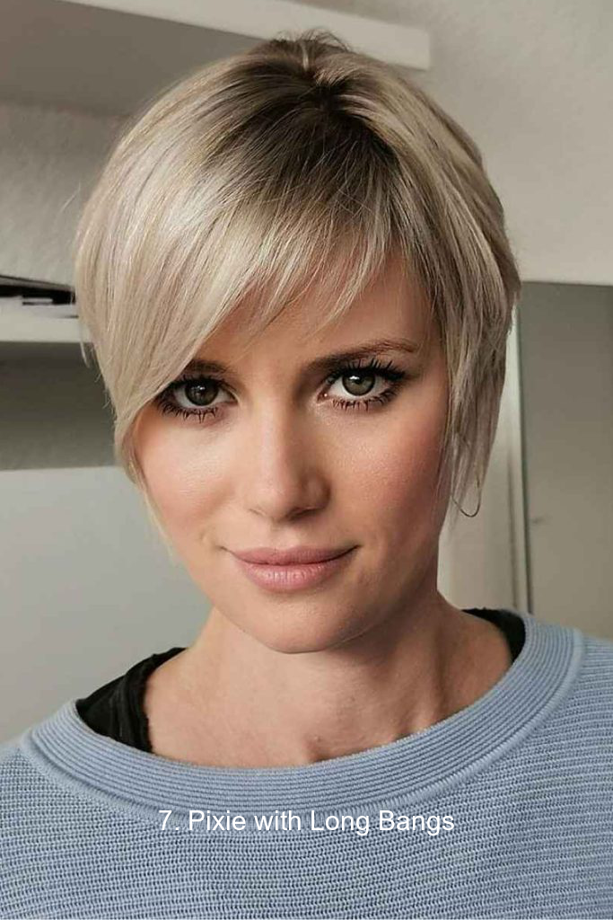7. Pixie with Long Bangs