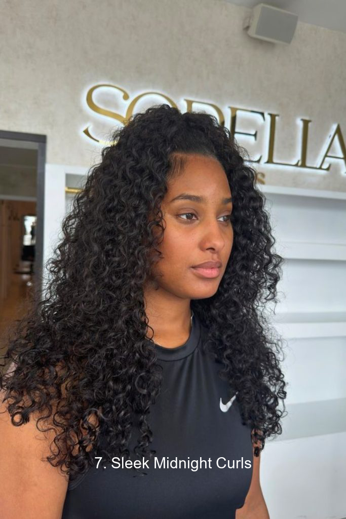 7. Sleek Midnight Curls