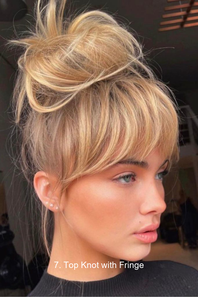 7. Top Knot with Fringe