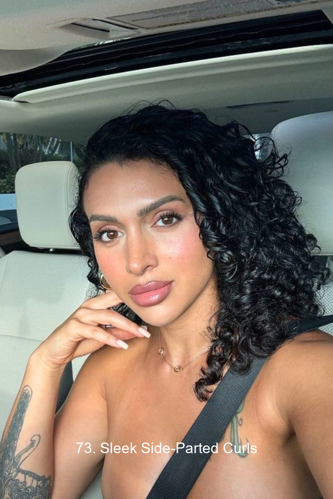 73. Sleek Side-Parted Curls