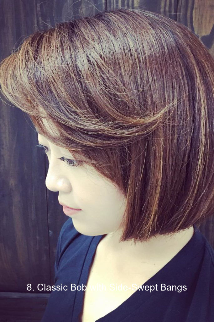 8. Classic Bob with Side-Swept Bangs
