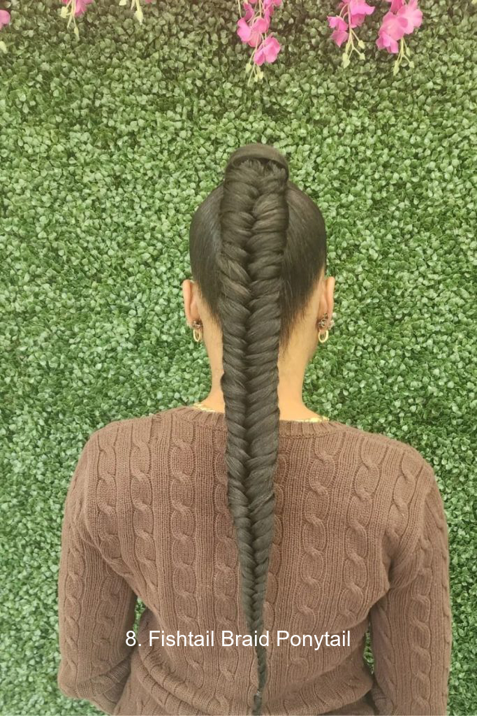 8. Fishtail Braid Ponytail