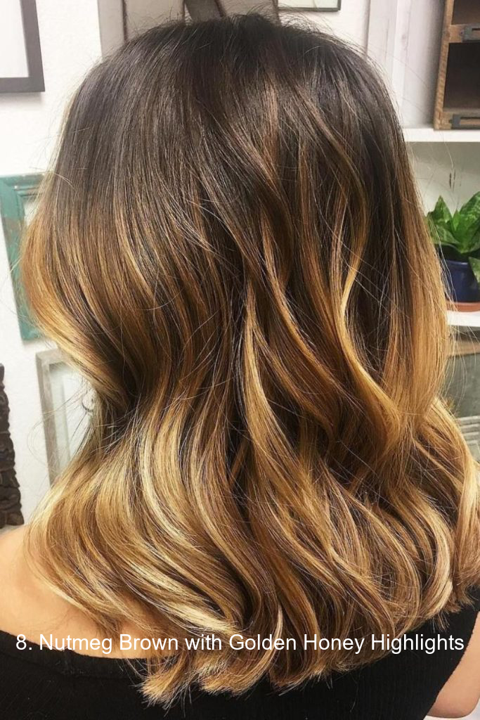 8. Nutmeg Brown with Golden Honey Highlights