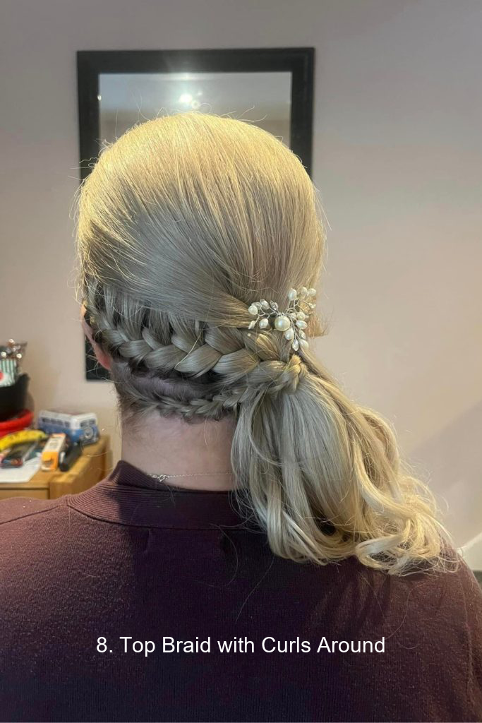 8. Top Braid with Curls Around