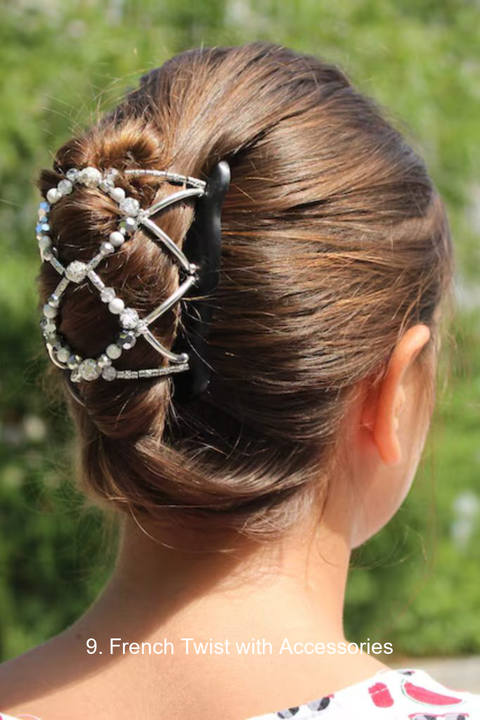 9. French Twist with Accessories