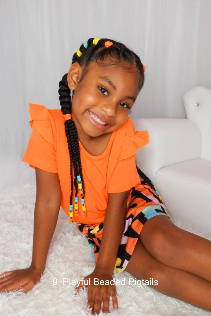 9. Playful Beaded Pigtails