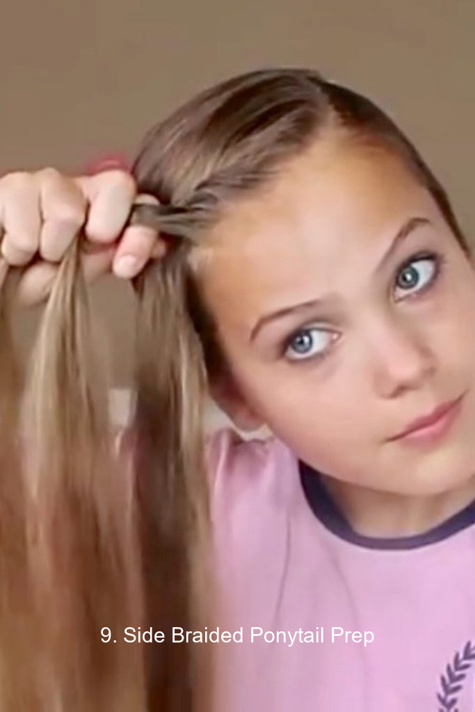 9. Side Braided Ponytail Prep