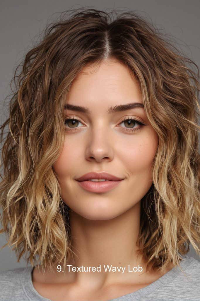 9. Textured Wavy Lob